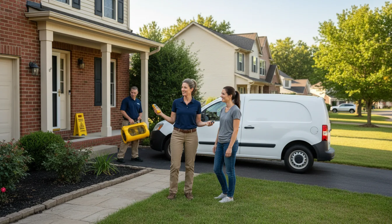 Residential water damage restoration in Pittsburg, IL